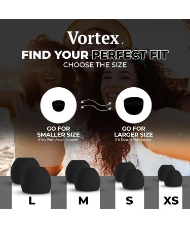 Vortex. Ear Plugs for Sleep Reusable Silicone Hearing Protection Noise Reduction for Sleeping 8 Ear Tips in XS/S/M/L 33db Noise Cancelling for Snoring Flights Concerts and Noise Sensitivity Black - Buy Online on GoSupps.com