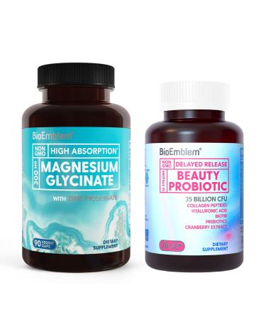 BioEmblem Magnesium Glycinate with Zinc and Beauty Probiotics