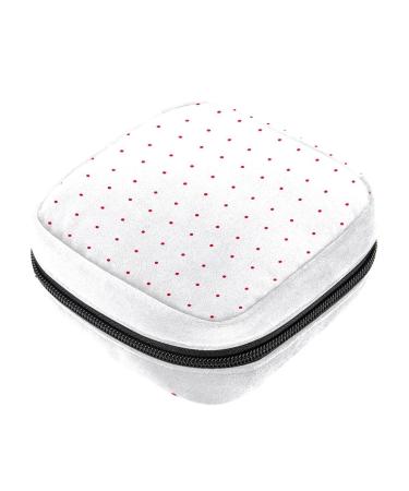 Sanitary Napkin Storage Bag Feminine Product Pouches Portable Period Kit Bag for Girls Women Ladies Red Spot Pattern-01