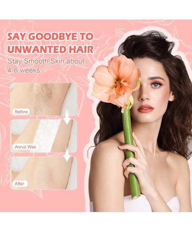 Roll On Waxing Kit with Warmer, 2 Rose Cartridges, 10 Wax-removing Wipes, 100pcs Wax Strips - At Home Hair Removal for Women and Men - Buy Online on GoSupps.com