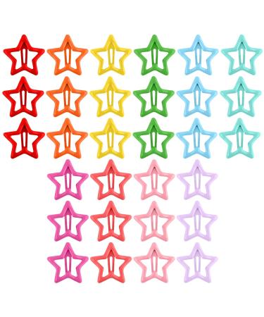 30 pieces of hair clips Small star hair clip hair jewelry stars hair clip girl glitter hair clip sweets color metal hair clip children cute hair hair clips for girls (style 2) epoxy resin