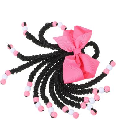 Bowknot Braided Ponytail Colored Braids Hair Extensions with Rubber Bands and Beads Ponytails Hair Bows Synthetic Hairpieces for Women Girls Party Highlights Cosplay Dress Up - Buy Online on GoSupps.com