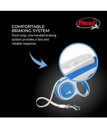 FLEXI New Comfort Retractable Dog Leash - 26 ft for Dogs up to 50 kg - Large Blue/Pastel Blue | International Shipping Available - Buy Online on GoSupps.com