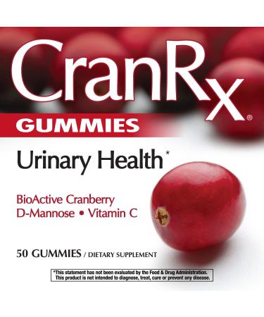 Nature's Way CranRx Gummies for Urinary Health - BioActive Cranberry, D-Mannose, Vitamin C | 50 Gummies - Buy Online on GoSupps.com