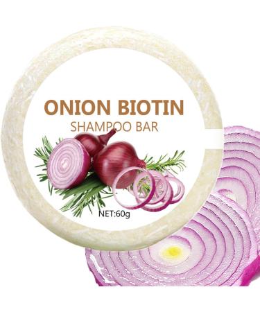 Onion Biotin Shampoo Bar 60 g onion rosemary shampoo deep cleansing and hydration hydration deep cleansing onion solid hair soap for all hair types - Buy Online on GoSupps.com