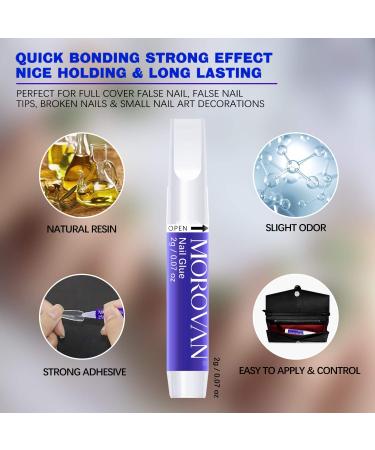 Morovan Nail Glue 10PCS - Professional Super Strong Adhesive for Acrylic Nails - Buy Online on GoSupps.com