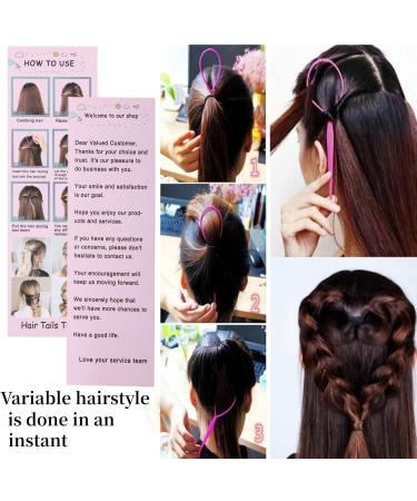 Tail Hair Loop Styling Tool Large + Small Hair Pull Through Tool Hair Accessories for Women French Braiding Hair Tool Hair Flipper Pull Through Pony Tail Hair Tool Loop Hair Tool - Buy Online on GoSupps.com