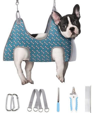 Supet Pet Grooming Hammock Harness for Cats & Dogs - Relaxation & Restraint Sling for Nail Trimming Clipping - Coral Blue, S Size - Buy Online on GoSupps.com