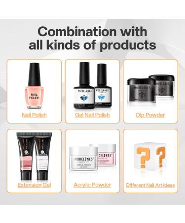Modelones No Wipe Gel Top Coat and Base Coat Set - 10ml (2Pcs) | UV LED Drying, Long Lasting, Glossy Shine - Buy Online on GoSupps.com