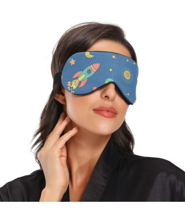Haskirky Light Blocking Eye Mask for Adults - Adjustable & Breathable for Travel, Yoga, Meditation - Cartoon Space Design for Deep Sleep Comfort - Buy Online on GoSupps.com