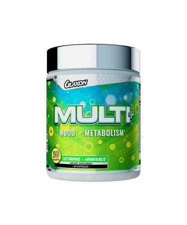 Glaxon Daily Multivitamin for Men and Women with Antioxidants and Cognitive-Boosting Mushroom Blend Micronutrients Supplement for Energy and Well-Being 30 Servings - Buy Online on GoSupps.com
