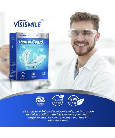 Visismile Professional Dental Night Guard for Teeth Grinding - 2 Sizes Pack of 4 with Hygiene Case | Stops Bruxism & Clenching - Buy Online on GoSupps.com