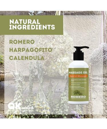  QKnatur ROSEMARY - Massage oil with high content of rosemary essential oil and extracts of harpagofito and calendula - muscle recovery - 500 ml. - Buy Online on GoSupps.com