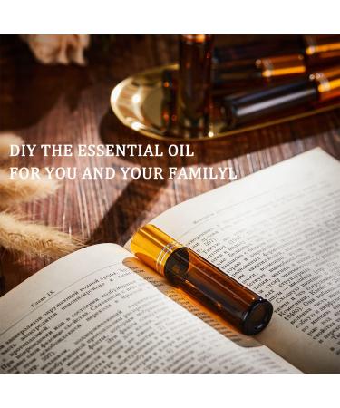 Bofessor 10ml Amber Glass Roller Bottles - Set of 16 with Stainless Steel Roller Ball, Pipettes, Plastic Funnel & Stickers - Refillable Container for Perfume - Buy Online on GoSupps.com