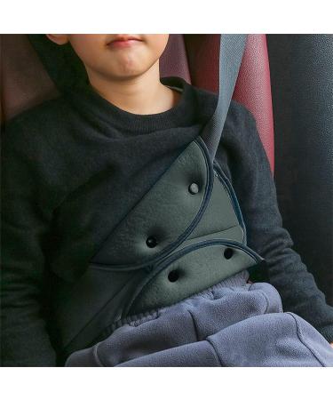 Grey Kid Seat Belt Safety Cover for Car - Harness Strap Clips & Shoulder Pads for Children & Adults - Buy Online on GoSupps.com