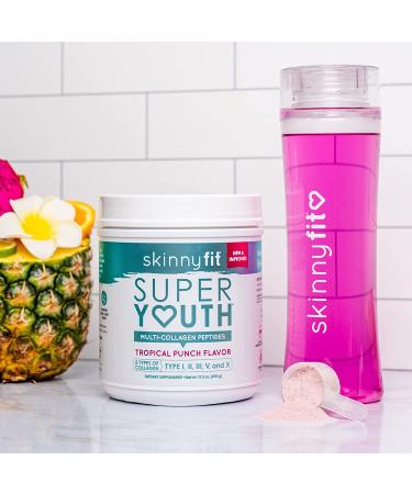 SkinnyFit Super Youth Multi-Collagen Peptides Plus Apple Cider Vinegar  Hyaluronic Acid  & Vitamin C Tropical Punch Flavor  Hair  Skin  Nail & Joint Support  Immunity  Healthy Metabolism  28 Servings - Buy Online on GoSupps.com