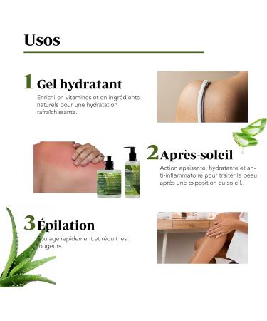 Ebers 100% Pure Aloe Vera Gel 250 ml with Dispenser - Excellent moisturizer for face and body after sun hair removal and burns. - Buy Online on GoSupps.com
