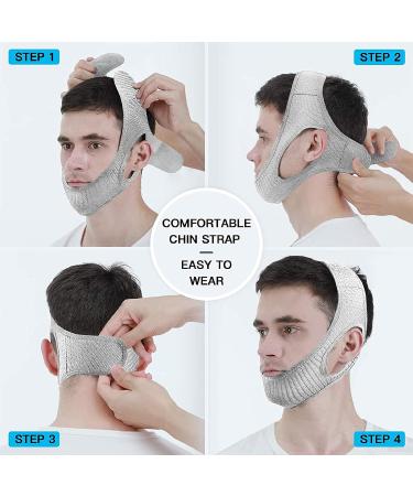 Vosaro Anti Snoring Chin Strap - Adjustable & Breathable Solution for Men and Women - Stop Snoring Device for CPAP Users - Grey - Buy Online on GoSupps.com