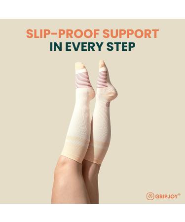 Gripjoy Compression Socks for Women, Mens Compression Socks, Pregnancy  Compression Socks Small-Medium Orange/Pink (1 Pair)