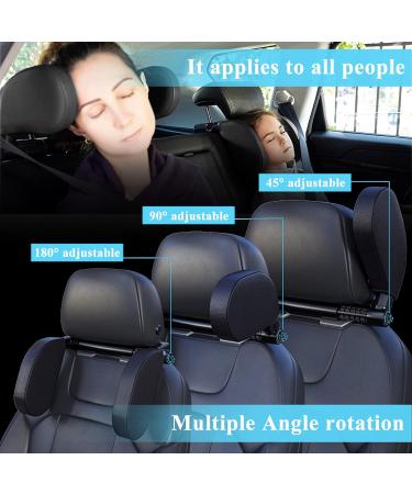 Adjustable Car Headrest for Kids & Adults - 180 Breathable Leather Neck Support for Long Trips (Black) - Buy Online on GoSupps.com