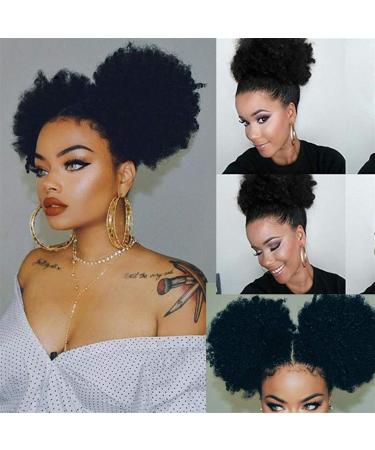 Hair Bun Hairpiece for Women Brazilian Updo Afro Puff Human Hair Bun Chignon Hairpiece Short Drawstring Ponytail Kinky Curly Clip in Non-Remy Hair Ponytail Extensions Hair Chignons(6inch) - Buy Online on GoSupps.com