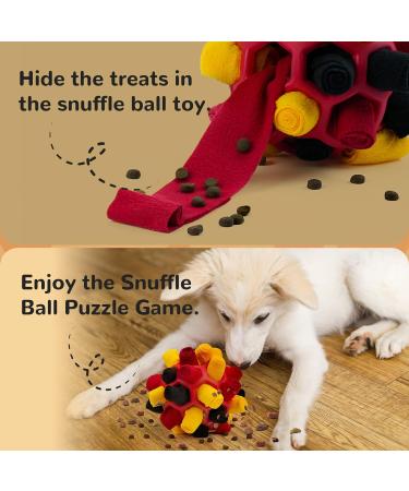 Larimu Sniffing Ball for Dogs - Interactive Snuffle Toy for Small & Medium Pets | Portable Sniffing Car Toys in Black Red & Gold - Buy Online on GoSupps.com