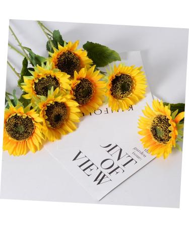 HOMSFOU 8 Pcs Simulated Sunflower Artificial Sunflowers Fake Flower Decors Home Accents Decor Bouquets for Wedding Faux Silk Flowers Sunflowers Bouquet Fake Flower Crafts Party Decor Props - Buy Online on GoSupps.com