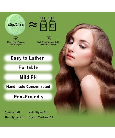 Tea Tree Shampoo Bar Rosemary Tea Tree Oil Bar for Hair Growth Cleanse Moisturize Nourish Natural Shampoo Bar for Itchy & Dry Scalp Suitable for All Hair Types 60g/2.1oz - Buy Online on GoSupps.com