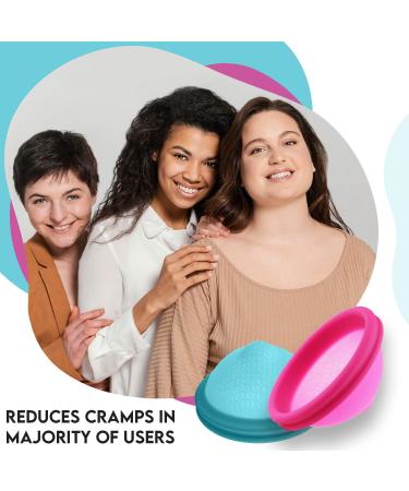 Ecoblossom Menstrual Disc - Set of 2 Reusable Menstrual Cups, Silicone Period Cup Assortment in Magenta (1 Small + 1 Large) - Buy Online on GoSupps.com