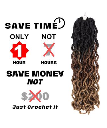 18 Goddess Faux Locs Crochet Hair - 6 Packs Gypsy Wavy Dreadlocks - 3 Tone Curly Braiding Extensions (#1B3027) | Soft & Lightweight - Buy Online on GoSupps.com