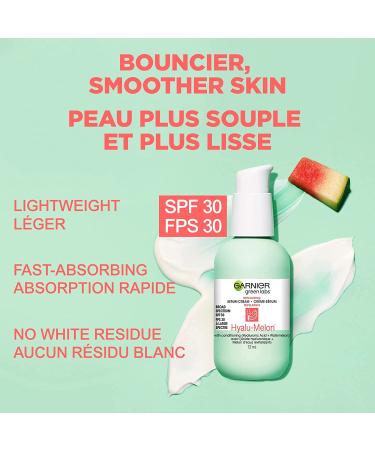 Garnier Green Labs Hyalu-Melon Replumping Serum Cream with Hyaluronic Acid & Watermelon SPF 30 - 2.4 fl oz - Buy Online on GoSupps.com