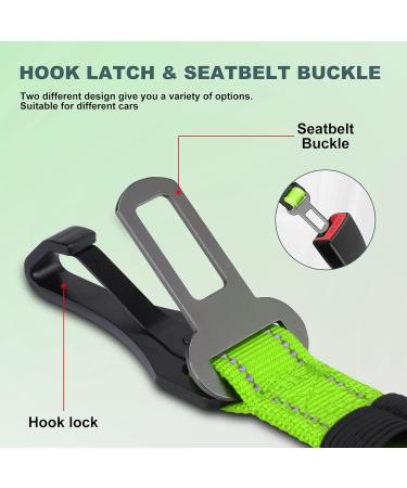 Iokheira Adjustable Dog Seat Belt for Car - Universal Safety Harness with Locking Rod - Neon Green - Buy Online on GoSupps.com
