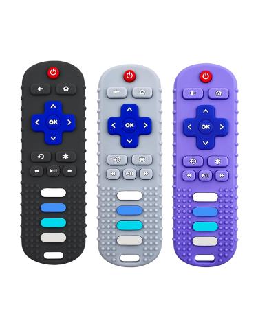 Baby Teething Toys  Food Grade Silicone Teethers for Babies 3 6 12 18 Months  TV Remote Shape Infant Chew Toys  Freezer BPA Free