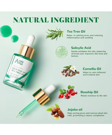 ANAI RUI Acne Face Oil Tea Tree Oil & Salicylic Acid for Acne Prone Skin Soothing Redness Relief - 1Fl.OZ - Buy Online on GoSupps.com