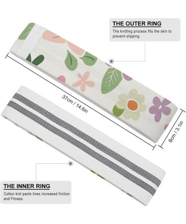 Pastel Tone Flower Printed Resistance Bands | Elastic Leg Bands for Effective Workouts | Durable Fabric Fitness Bands - Buy Online on GoSupps.com