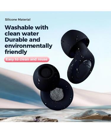 Buy Ear Plugs for Sleeping - Noise Cancelling 30db Silicone Earplugs for Travel Focus & Work - 4 Sizes Available - Black - Buy Online on GoSupps.com