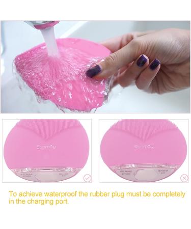 Sunmay Leaf Face Cleaning Brush & Massage Device Soft Silicone Timer & Memory Function Light Pink - Buy Online on GoSupps.com