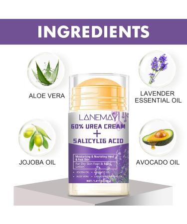 Lot de 2 Cr mes Mains et Pieds Anti-fissures - Lait de Ch vre et Parfum Lavande - Baume Talon Hydratant 60% D'ur e - R paration Intensive des Peaux S ches et Craquel es pour Femmes et Hommes - Buy Online on GoSupps.com