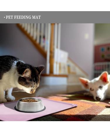 Reopet Silicone Pet Feed Mat - Waterproof Dog & Cat Space Mat with Elevated Edges - 47x30 cm (1-Pack) - Thistle Color - Buy Online on GoSupps.com