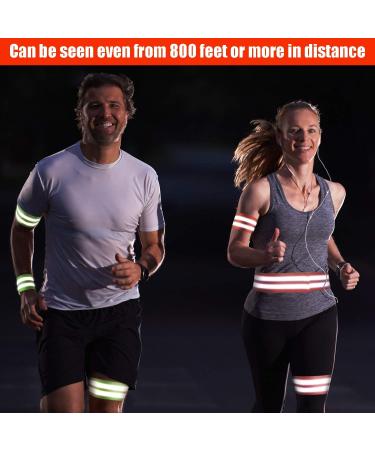 16-Piece High Visibility Reflective Bands for Wrist, Arm, Ankle & Leg - Safety Gear for Night Walking, Cycling & Running - Green & Orange - Buy Online on GoSupps.com