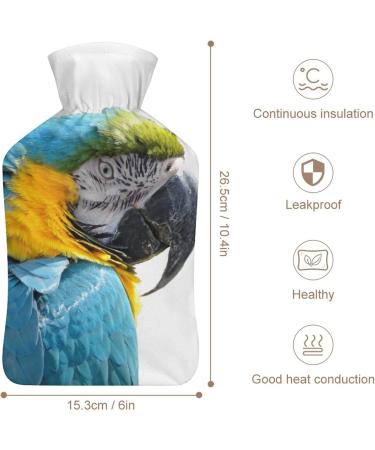 Blue Parrot Hot Water Bottle with Plush Cover - Hand Warmer for Adults & Kids - 26.5x15.3cm - Buy Online on GoSupps.com
