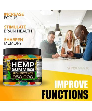 Vitamax Hemp Gummies 950000 - Natural Fruit Flavors for Peaceful Relaxation - Made in USA | 100ct - Buy Online on GoSupps.com