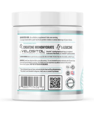 Genetic Edge Compounds GEC Muscle Potion Creatine Monohydrate Powder (5000mg) with L-Leucine (2500mg) & Velositol (2000mg) Post Workout Muscle Growth Supplement Unflavored 30 Servings - Buy Online on GoSupps.com