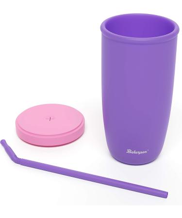 Bakerpan Silicone Straw Cup for Toddlers and Kids 12oz - Purple | BPA-Free, Spill-Proof Design - Buy Online on GoSupps.com