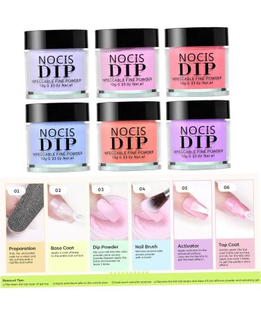 Poudre de trempage 6 pi ces poudre de trempage d'ongles acrylique 6 couleurs aucune lampe UV/LED requise kit bricolage longue dur e s chage rapide pour les d butants Kit manucure bricolage - Buy Online on GoSupps.com
