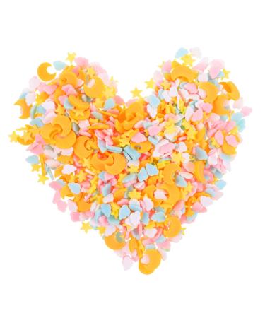 FRCOLOR 1 Nail Art Polymer Clay Nail Foil Flakes Candy Phone Nail Embellishments Nail Decals Star Moon Pendants Clay Sprinkles Moon Stars Slices Resin Sprinkles Nail Sequins Filler Epoxy