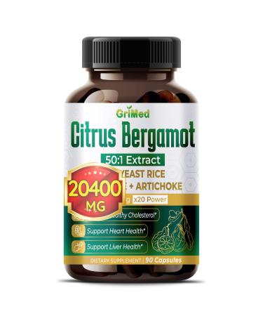 Citrus Bergamot 50:1 Extract 20 400mg with Red Yeast Rice Garlic Artichoke for Healthy Cholesterol Heart Health - Made in The USA (90 Count (Pack of 1)) - Buy Online on GoSupps.com