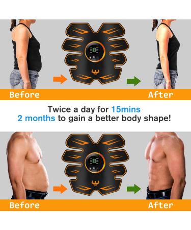 Hongxian EMS Abdominal Muscle Trainer - 6 Modes 9 Intensities USB Rechargeable Electric Muscle Stimulator for Belly Arm and Leg - Buy Online on GoSupps.com