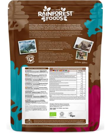Rainforest Foods Organic Spirulina Powder 400g - Superfood Supplement (1 Pack) - Buy Online on GoSupps.com
