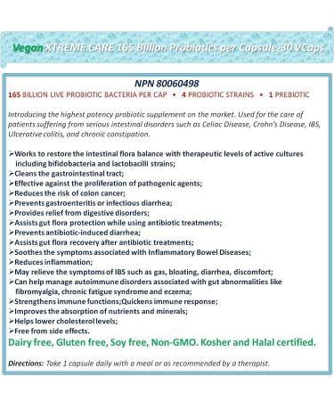 NOVA Probiotics Vegan Xtreme Care 165 Billion Probiotics per Capsule-30 VCaps - Buy Online on GoSupps.com
